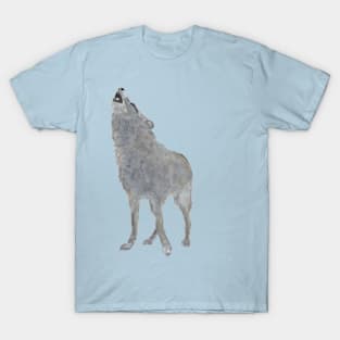 Wild wolf watercolor splash T-Shirt